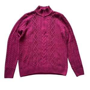 Croft & Barrow Men’s Quarter Zip Cable Knit Sweater Maroon Size Large
